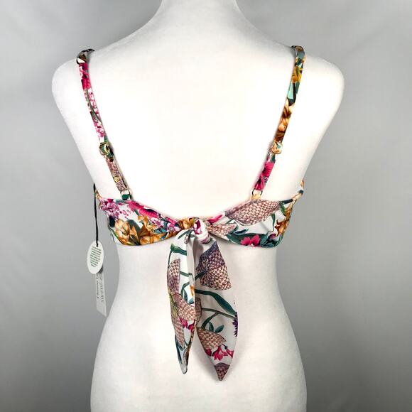 Swiminista Christian Lacroix Bikini Top Medium Josephine Flirty Floral Tie Back‎ - Picture 5 of 7